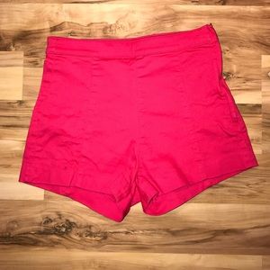 Pink high waisted shorts right side zipper